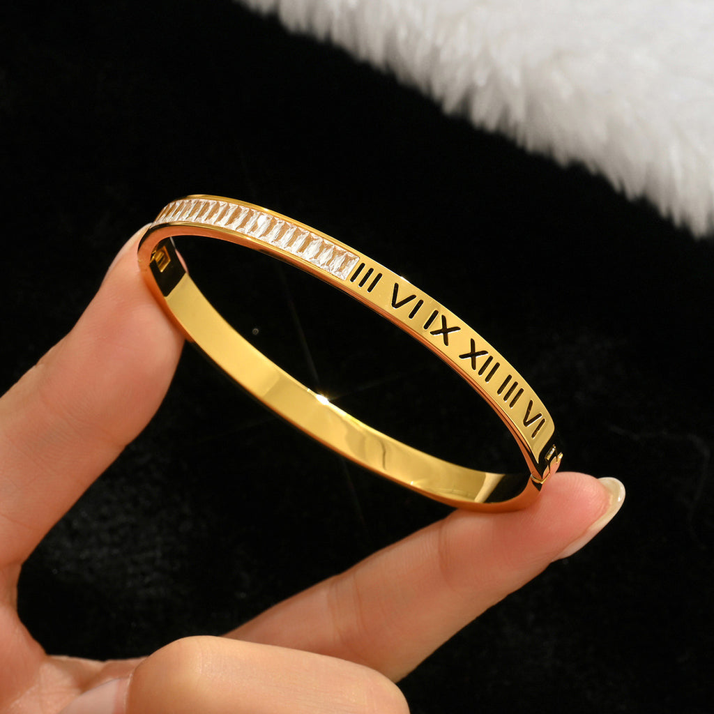 Gold-colored stainless steel bracelet teemdrop