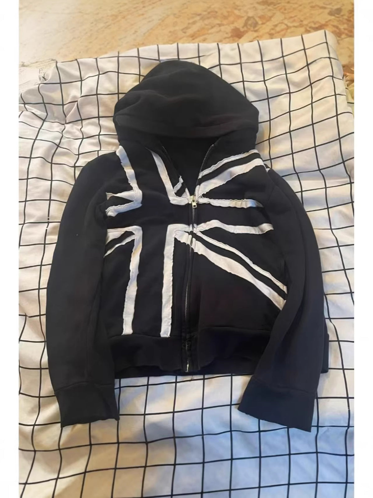 Long-sleeve pullover zip-up hoodie