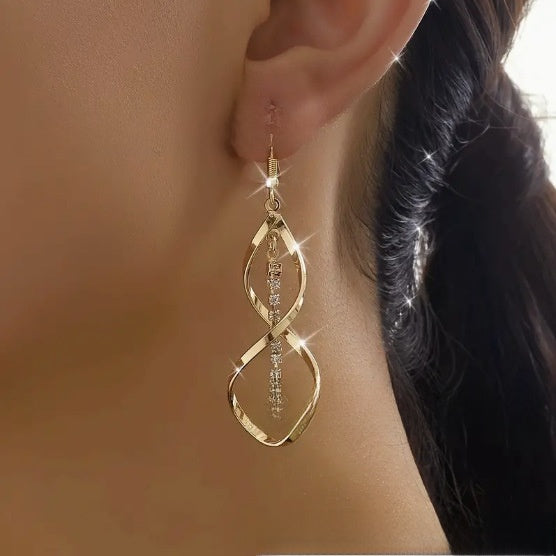 Creative Spiral Design Alloy Pendant Earrings for Women Elegant Fashion Jewelry