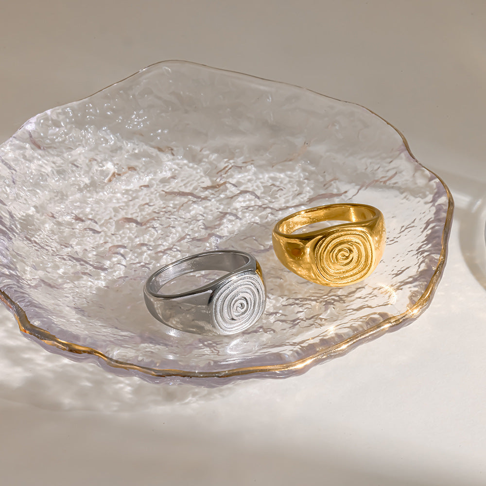spiral fingerprint stamp ring