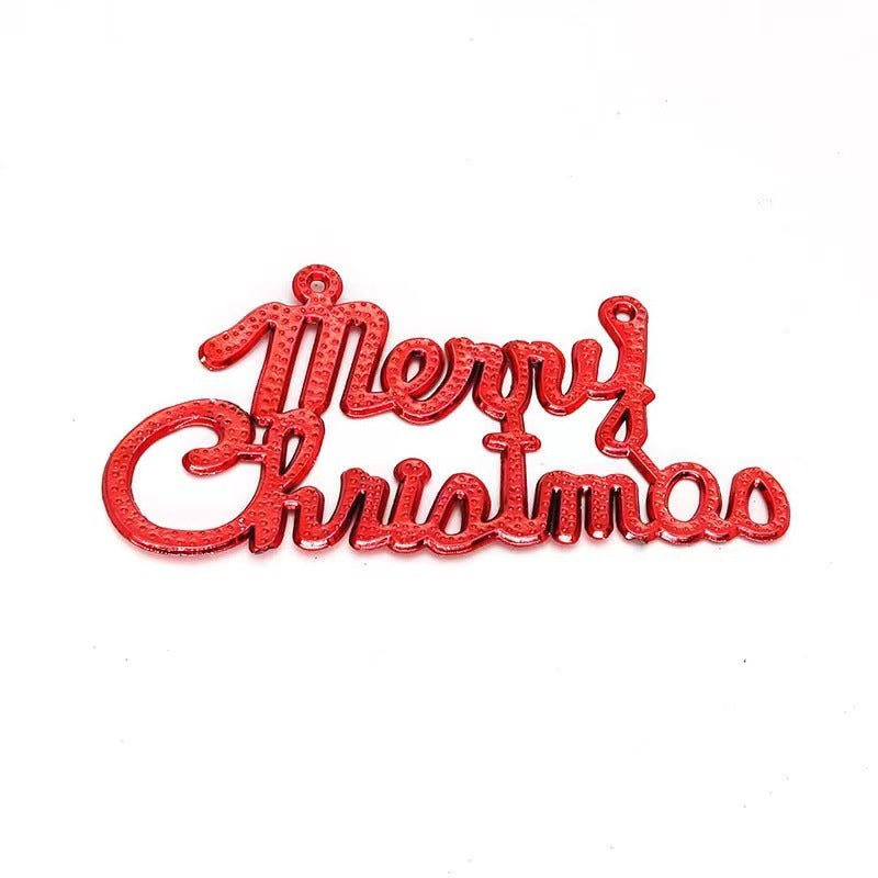 Alphabet Plastic Christmas Hanging Ornaments Gold Silver Red Letters for Xmas Tree Wreath Party Decoration