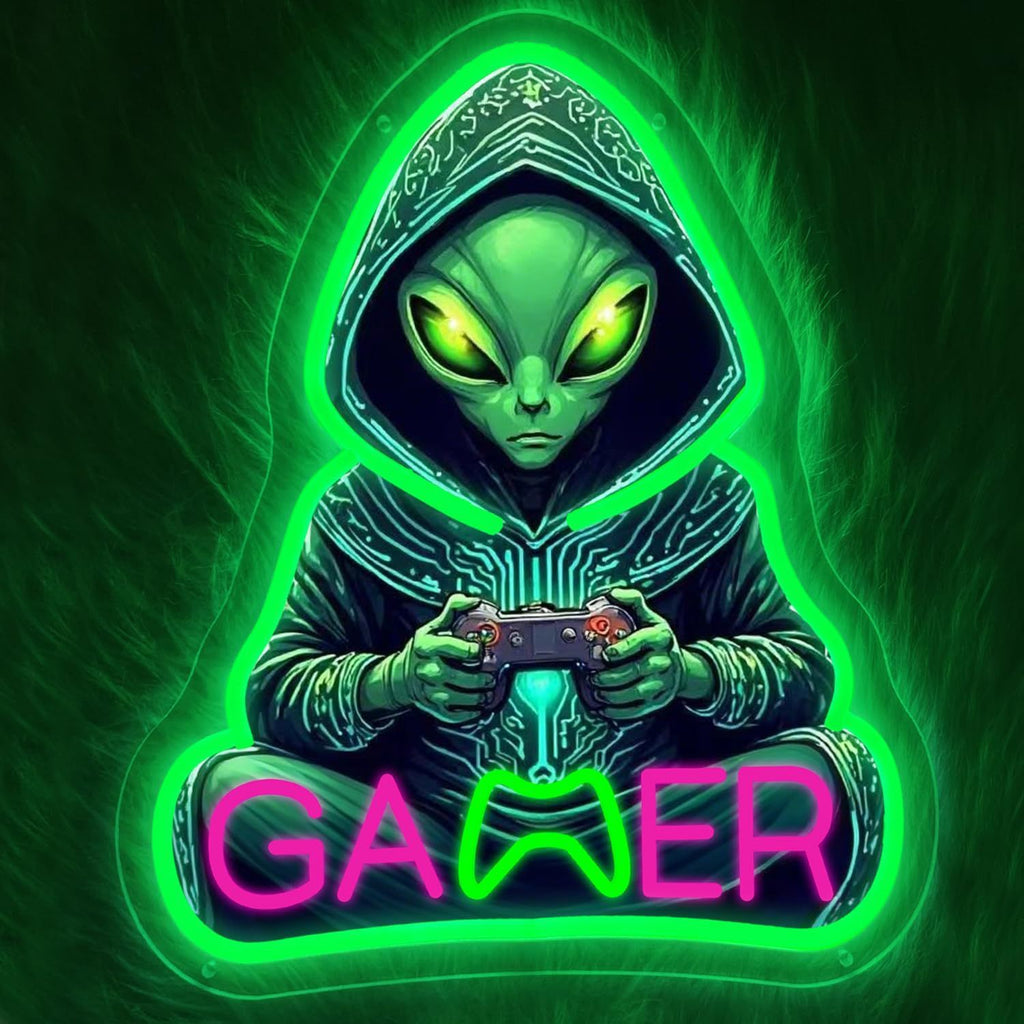 Alien UFO LED Neon Sign Light for Bedroom Game Room Bar Party Decoration teemdrop