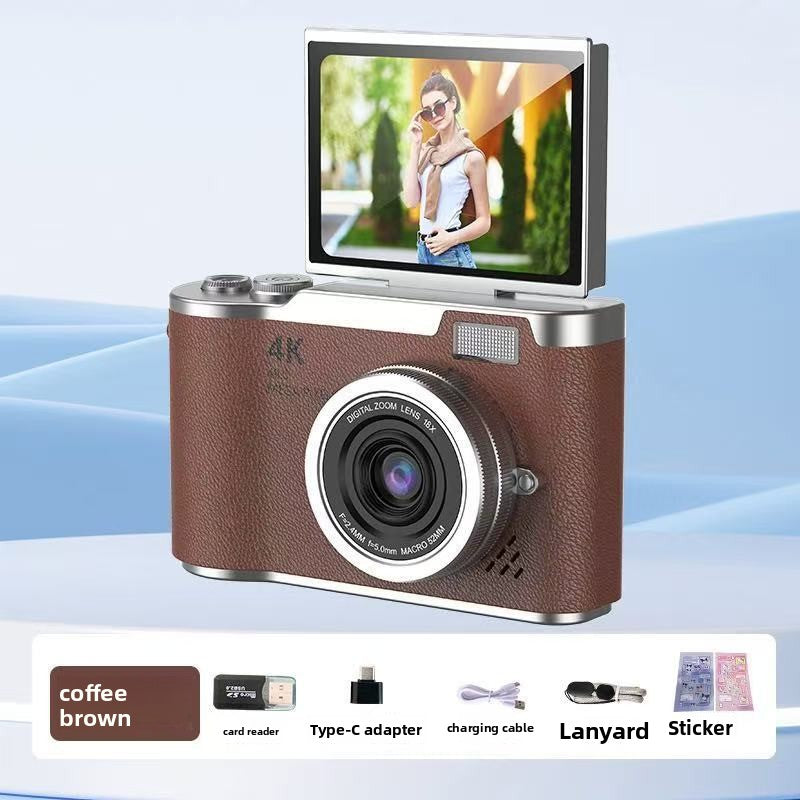 4K Digital Camera Retro CCD Style HD Selfie Camera with Phone Transfer for Students and Travel Photography teemdrop