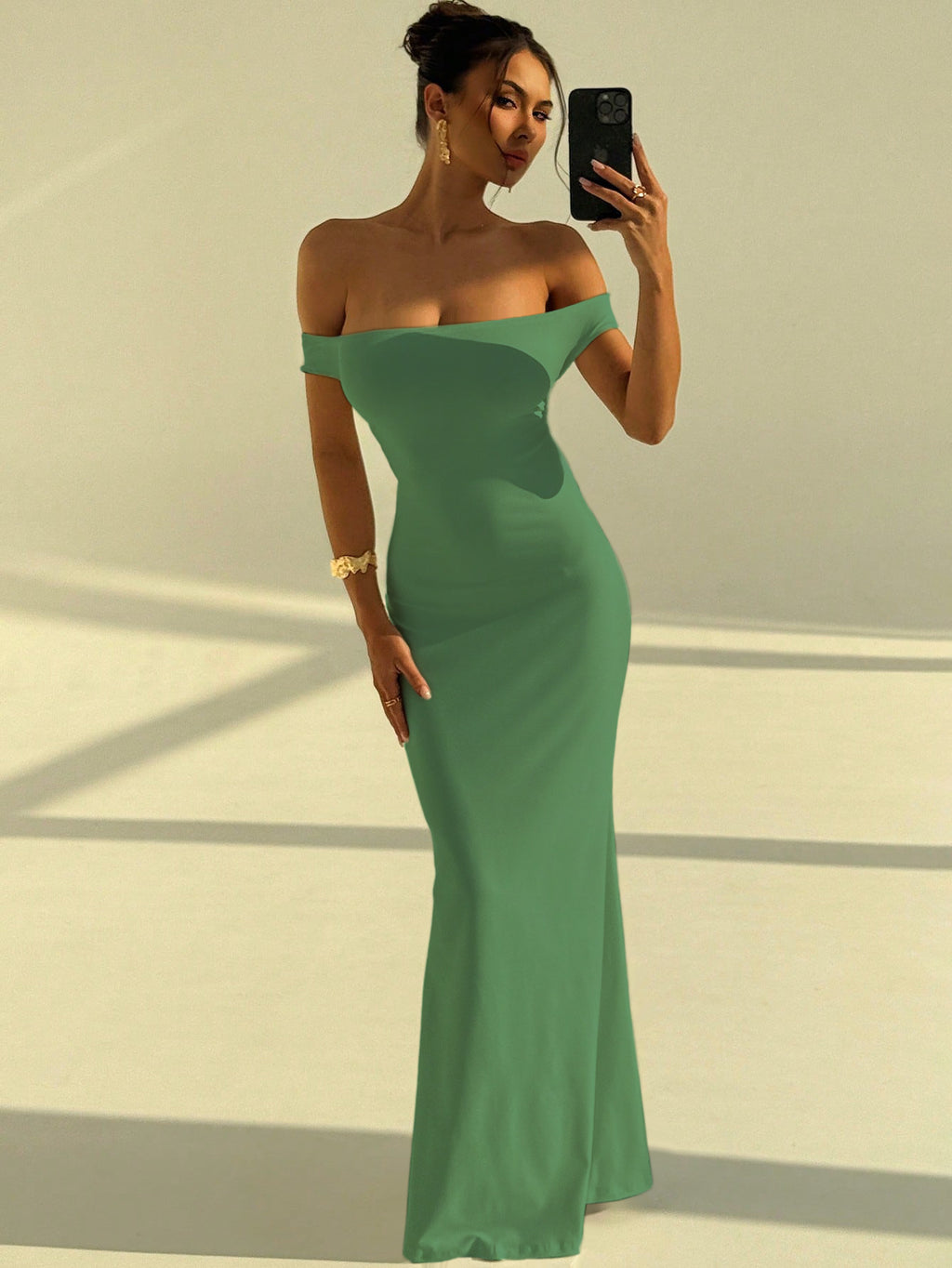 Sleeveless One-Shoulder Backless Slim Fit Long Dress teemdrop