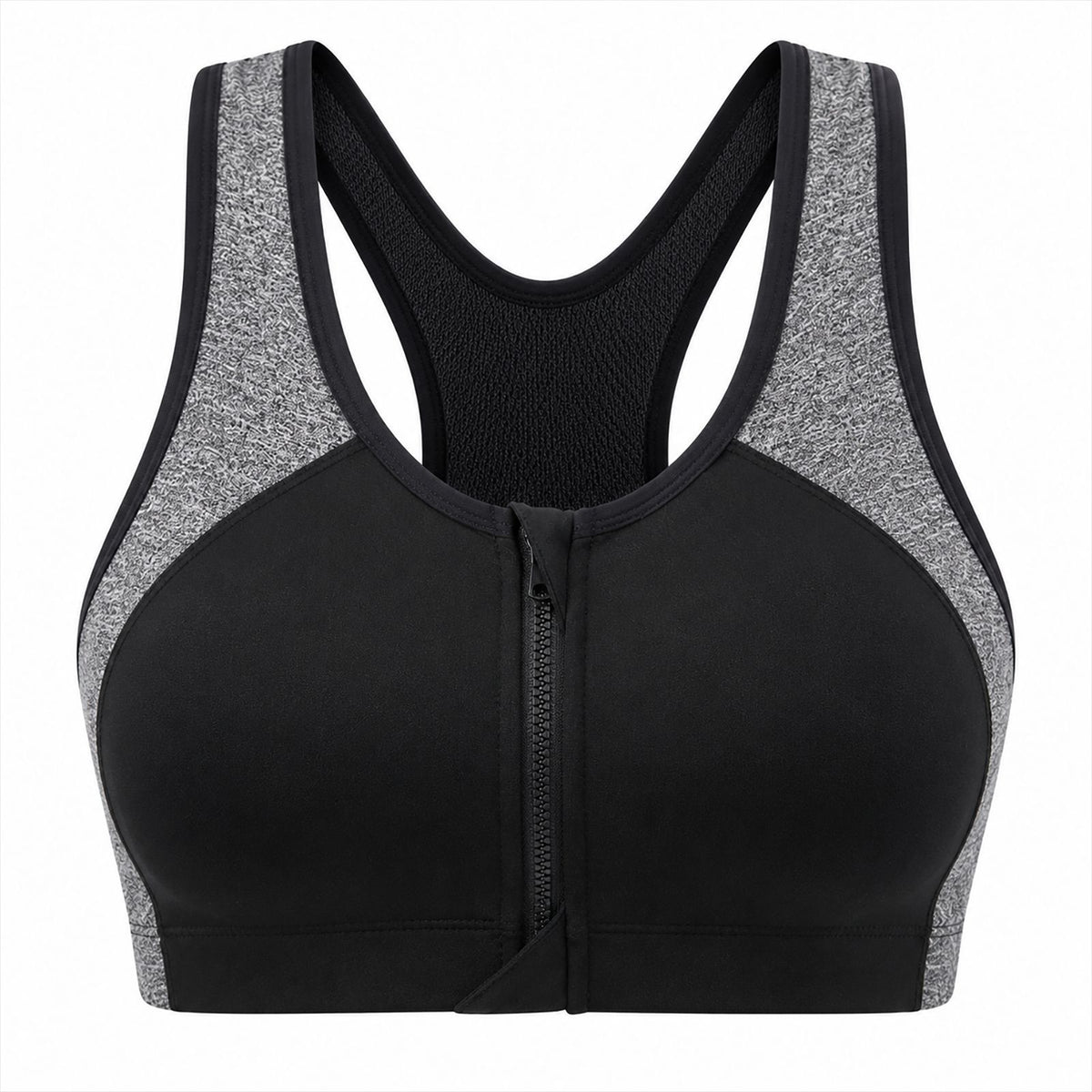 Women's Front Zipper Sports Bra Breathable Supportive Fitness Top teemdrop