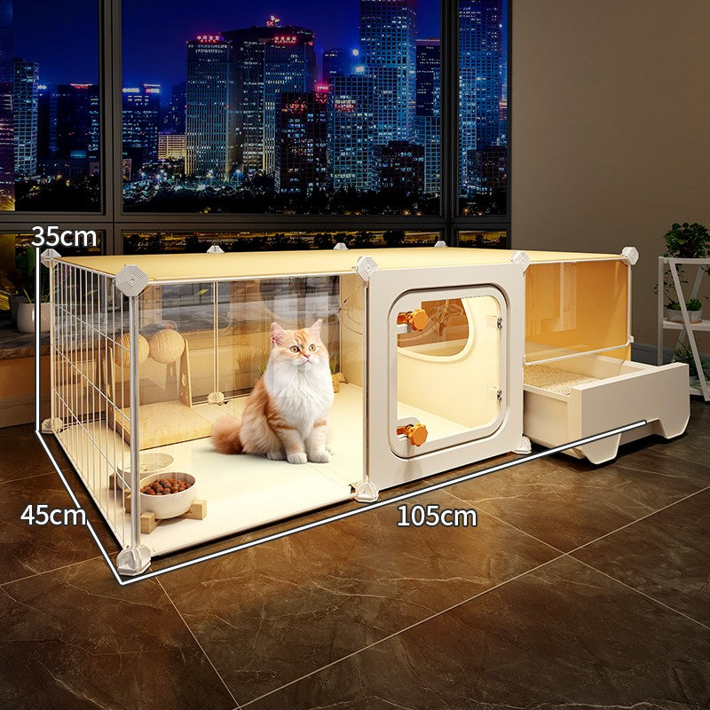 Panoramic Cat Cage Large Free Space Household Indoor