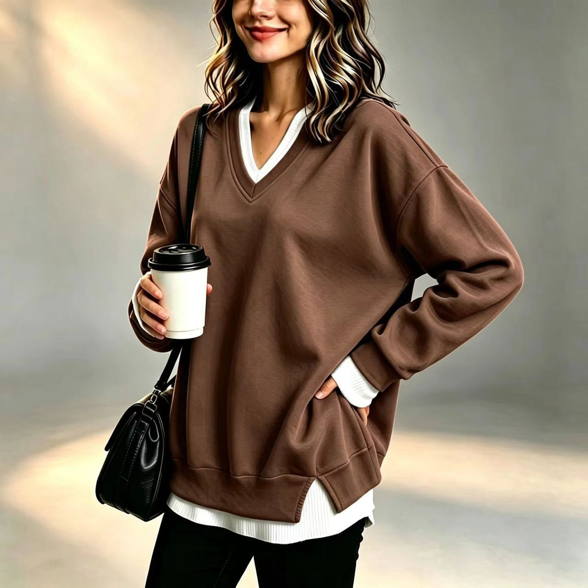 V-neck sweatshirt teemdrop