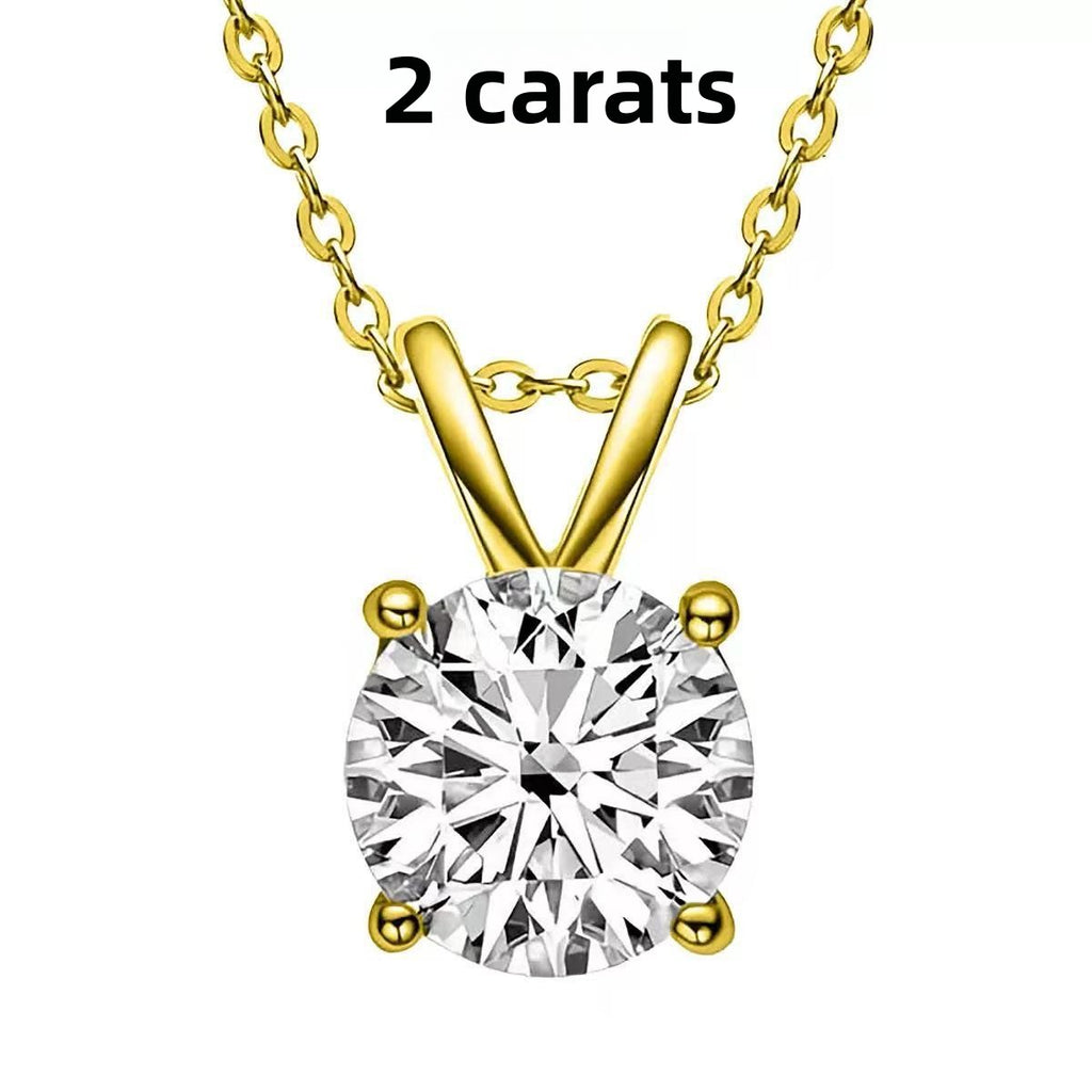 Sparkling Moissanite Pendant Necklace for Women Inlaid Single Diamond Compact Chain Silver Jewelry teemdrop
