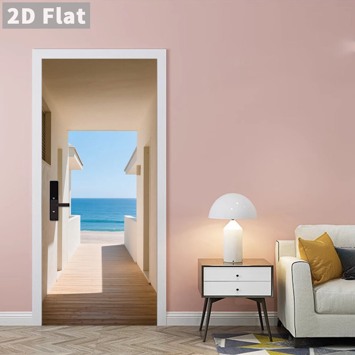 Creative Wooden Door Refurbished Door Stickers Wall Stickers teemdrop