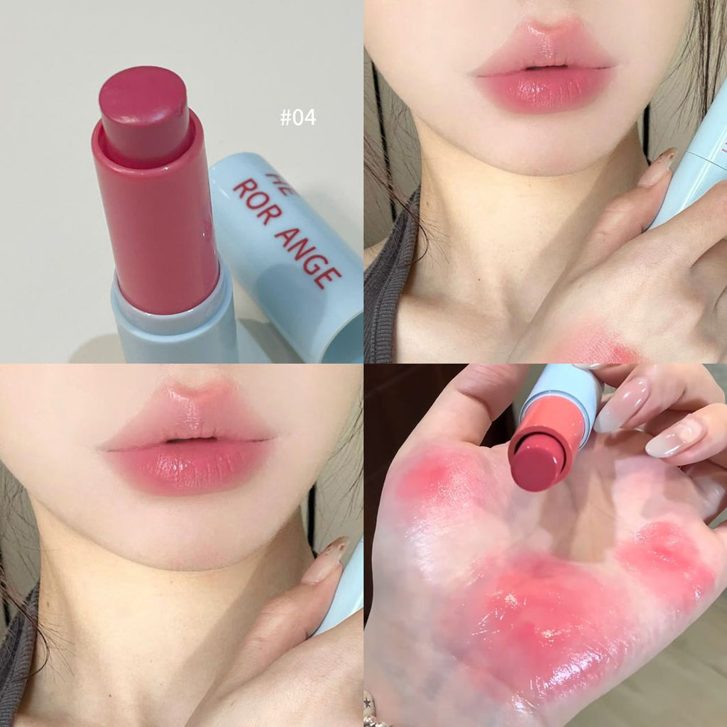 Clear and transparent water-sensitive stick high-gloss bright and tender blush lipstick teemdrop