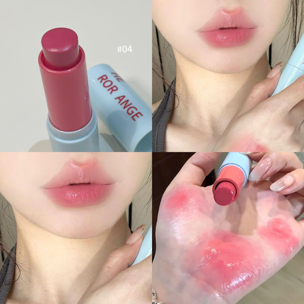 Clear and transparent water-sensitive stick high-gloss bright and tender blush lipstick teemdrop