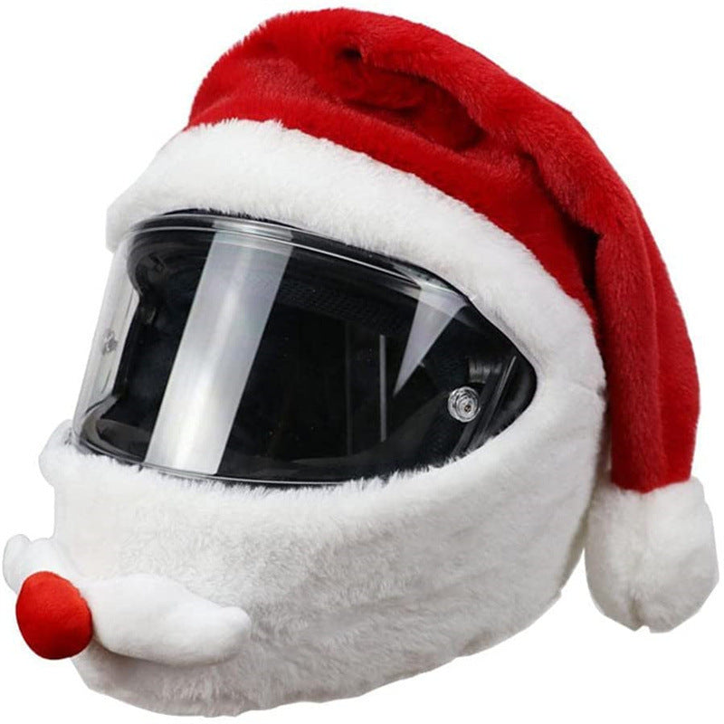 Plush Motorcycle Helmet Christmas Hat teemdrop