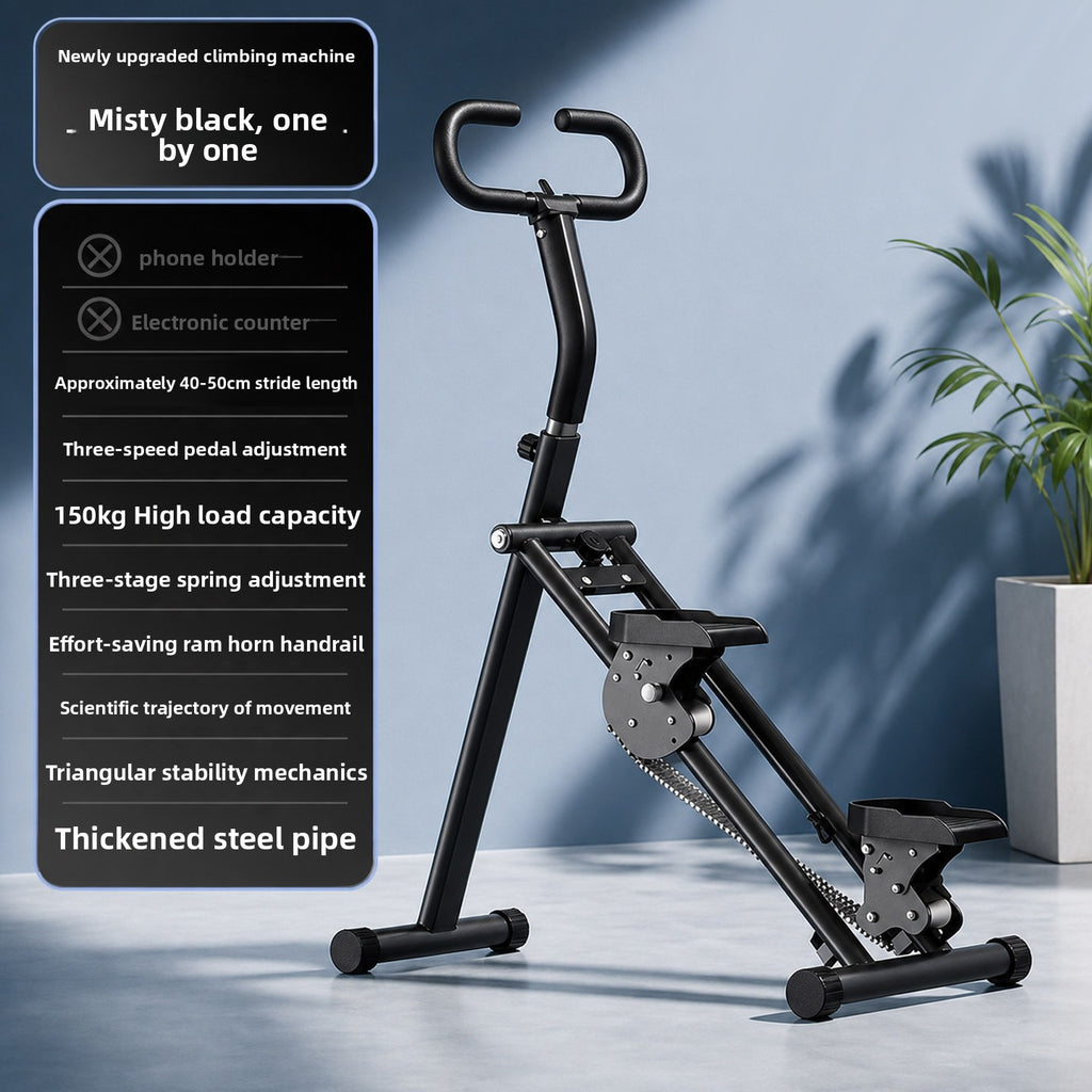 Foldable Home Climbing Stepper Machine with Adjustable Armrest teemdrop