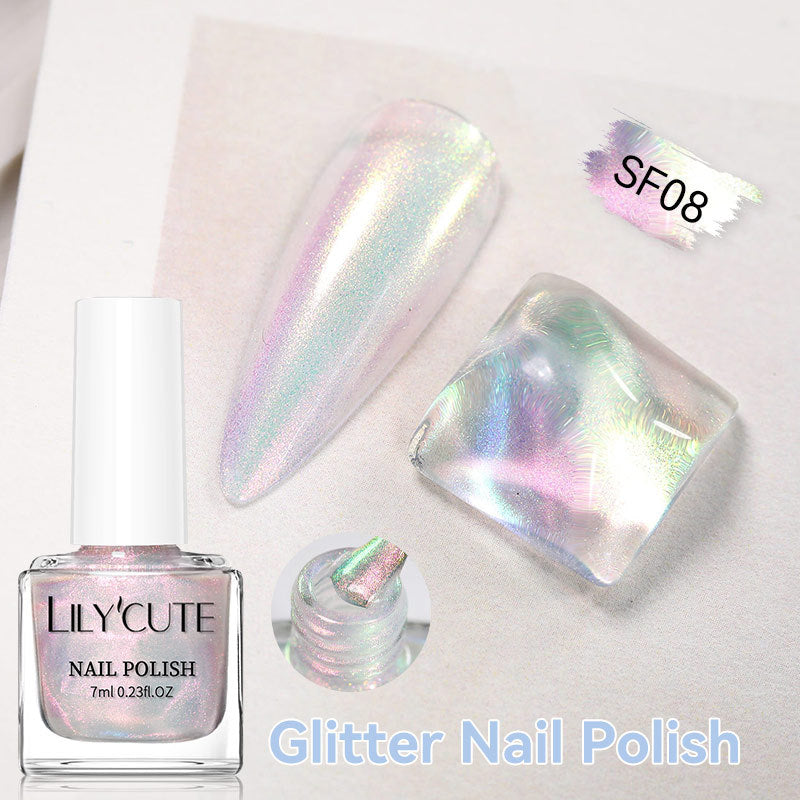 Quick-Dry Metallic High-Color Nail Polish Set 7ml Low Odor Nail Art Lacquer teemdrop