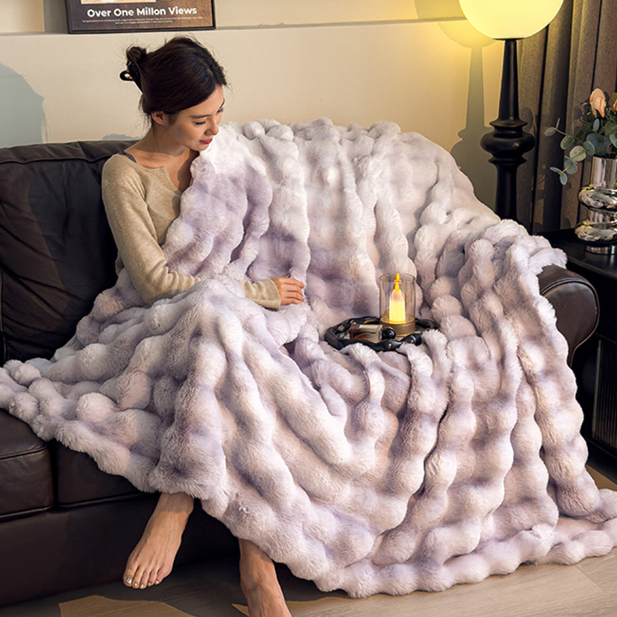 Plush milk velvet blanket teemdrop
