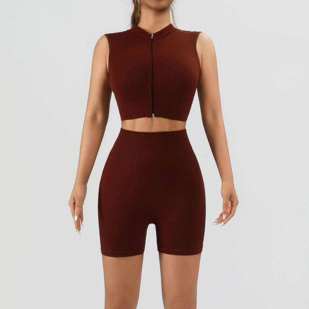 Seamless Knitted Vertical Pit Yoga Suit