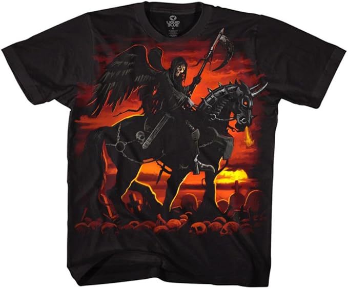 Men's Punk Skull Print Short Sleeve Loose T-Shirt teemdrop