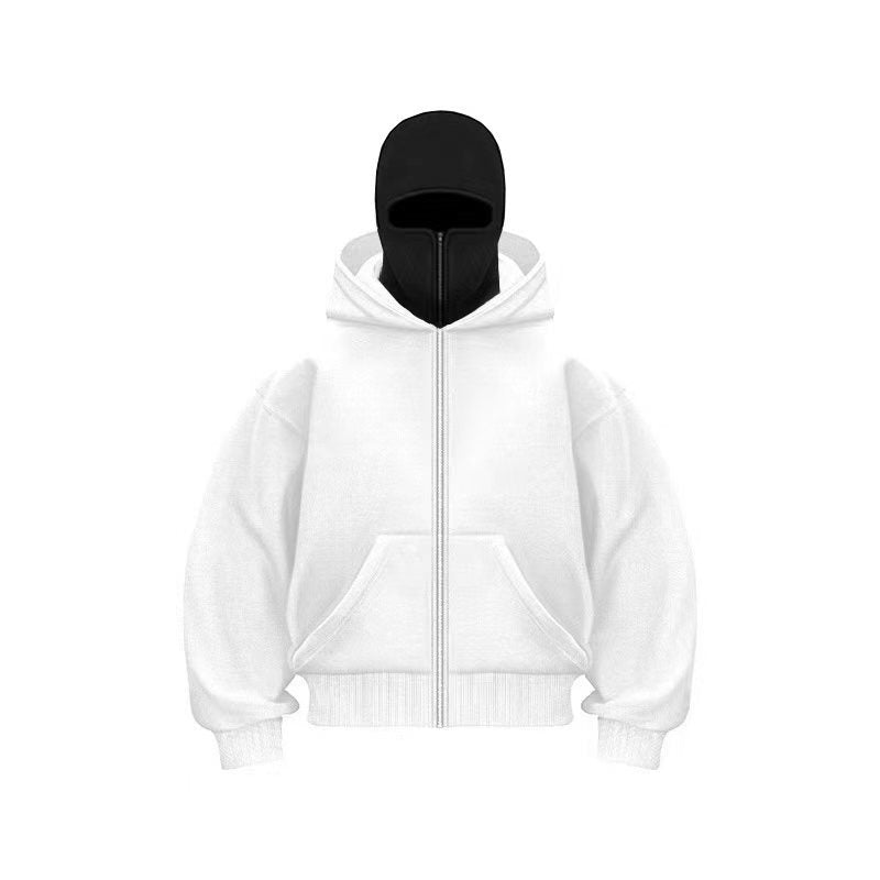 Double-layer hooded zip-up sweatshirt teemdrop
