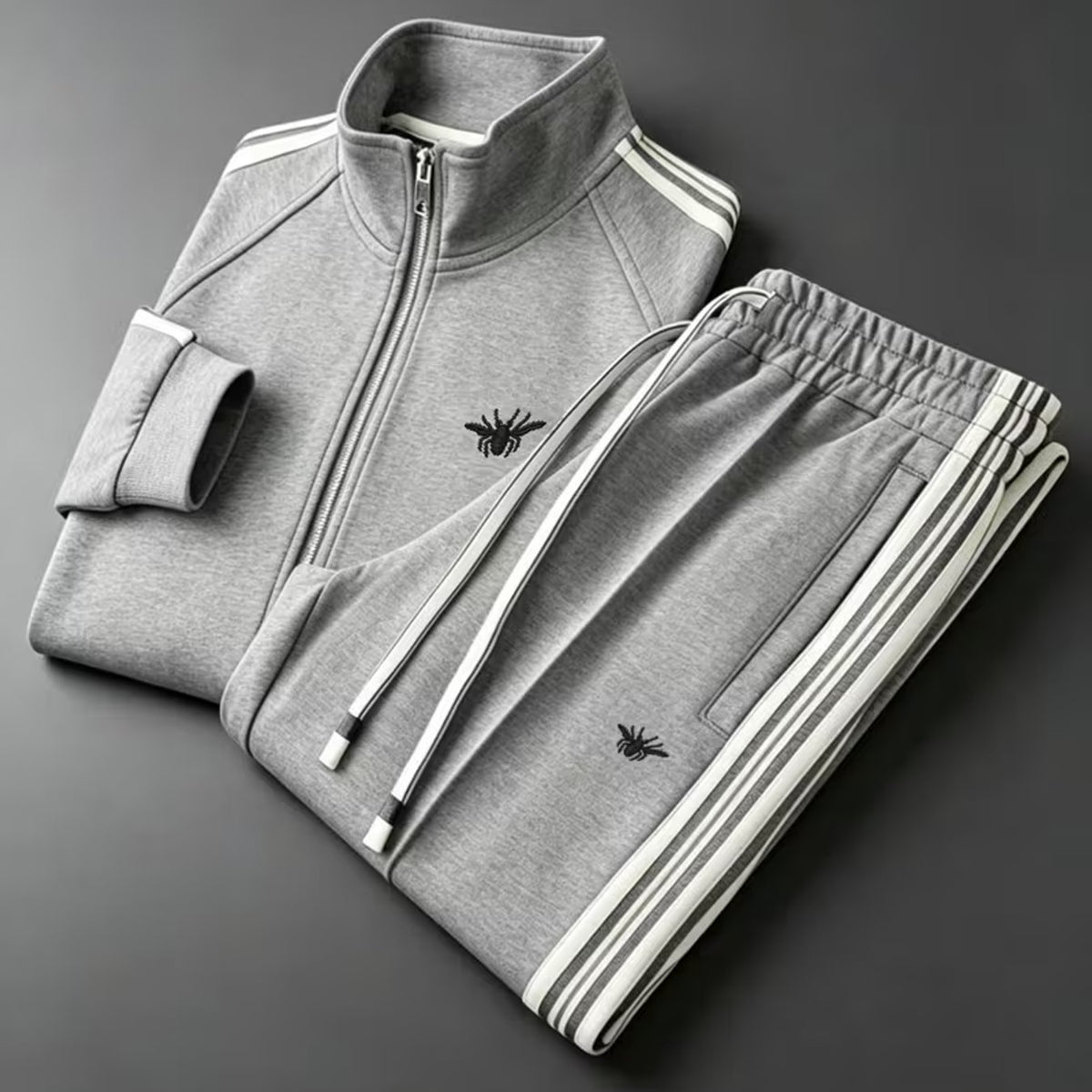Men's Zip-Up Jacket and Pants Set Digital Print Long Sleeve Tracksuit teemdrop