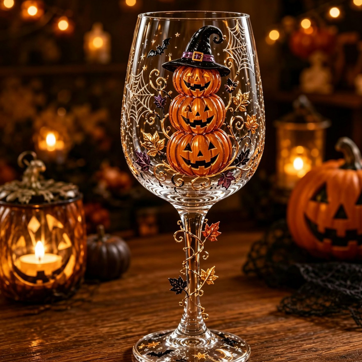 Christmas Halloween Themed Glass Art Goblet Festive Drinking Cup teemdrop