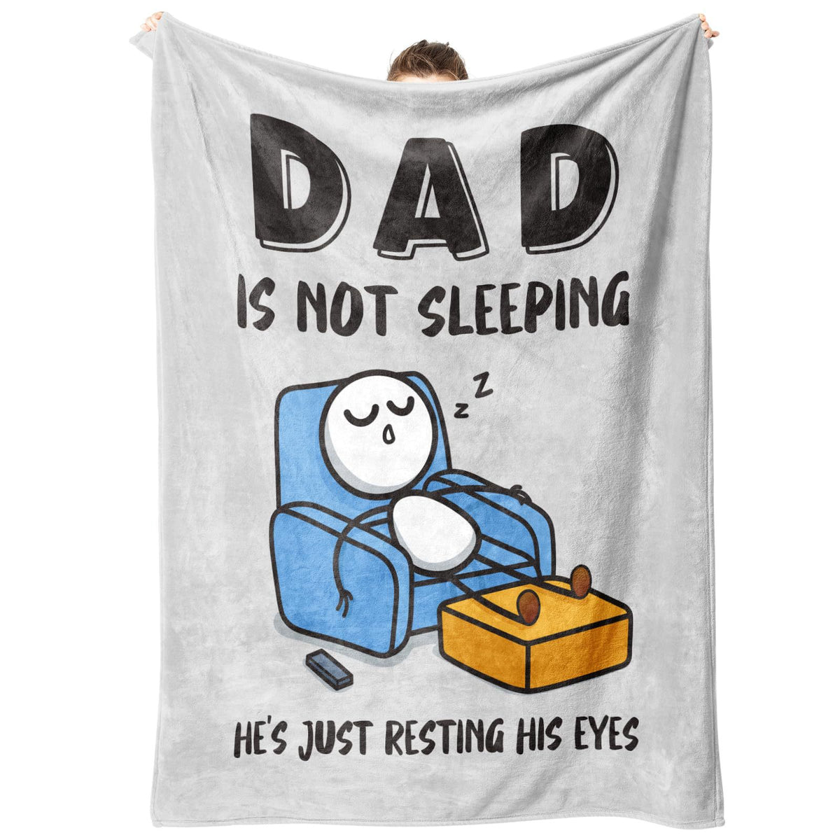 Dad-Themed Funny English Printed Flannel Blanket teemdrop