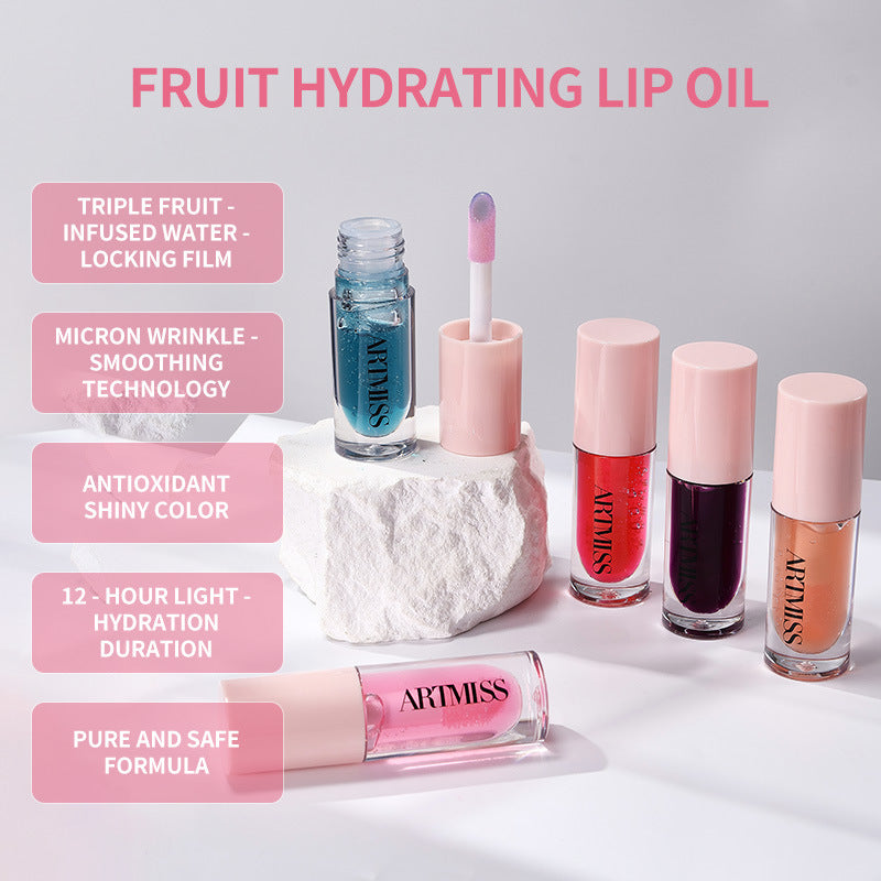 Fruity Scented Moisturizing Lip Oil High Shine Non-Sticky Long Lasting Plumping Lip Gloss