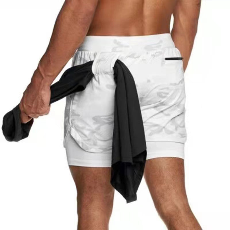 Men's Double Gym Shorts Jogging Quick-Dry