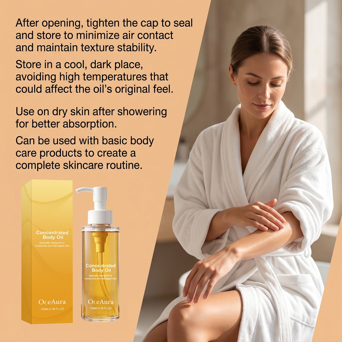 Post-sun moisturizing care for soft and non-greasy skin oil