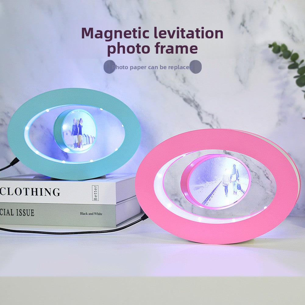 Magnetic Levitating LED Photo Frame Creative Floating Display Home Decor Gift teemdrop