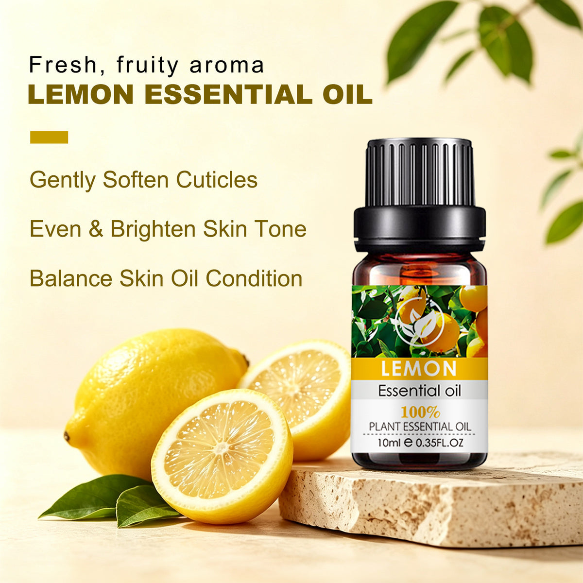 10ml Lemon Essential Oil for Body Massage and Skincare Hydrating Nourishing Aromatherapy teemdrop
