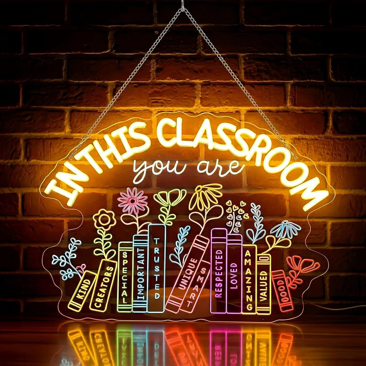 Dimmable LED Reading Neon Sign Wall Decor Light teemdrop