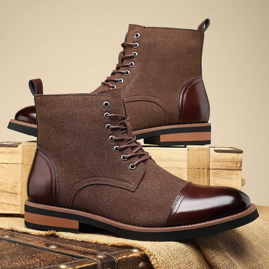Versatile Casual Men's Leather Toe-Cap Martin Boots 28006 teemdrop