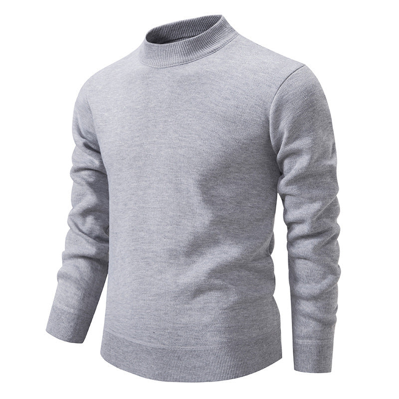 Men's Thickened Fleece-Lined Crew Neck Knit Sweater Autumn Winter teemdrop
