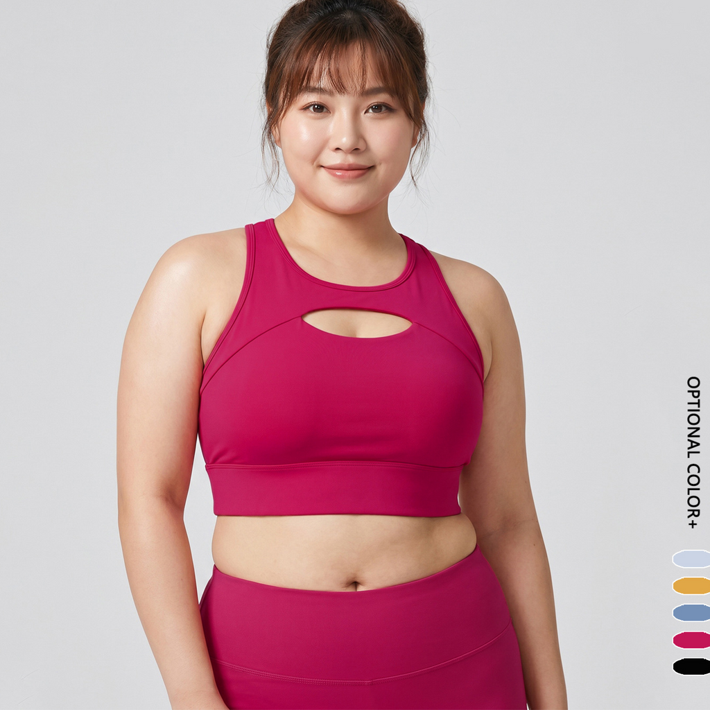 Women's High-Impact Hollow-Out Push-Up Sports Bra with Adjustable Back Clasp teemdrop