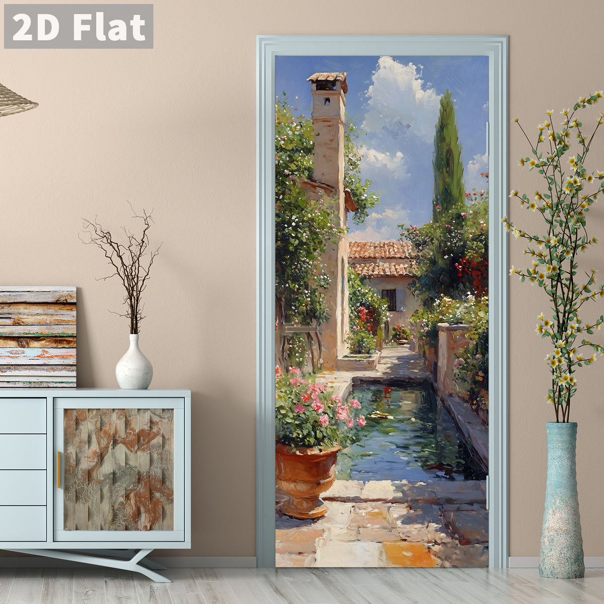 Creative Wooden Door Refurbished Door Stickers Wall Stickers teemdrop