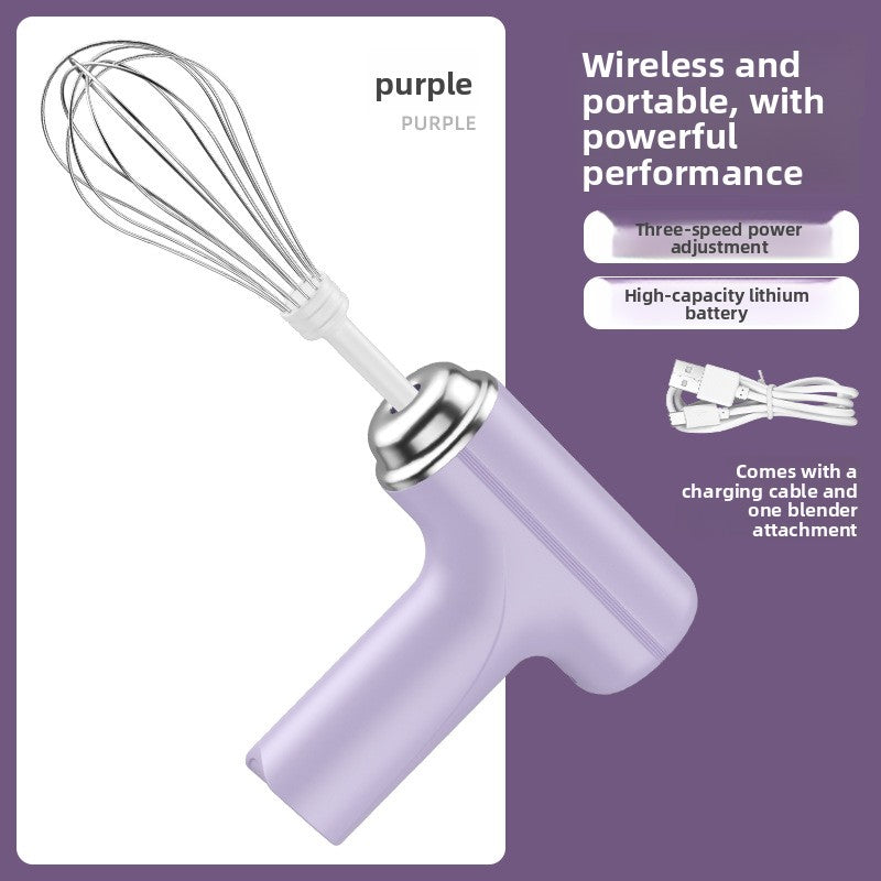 Mini Wireless Rechargeable Electric Hand Mixer with 3 Speeds for Baking and Cooking