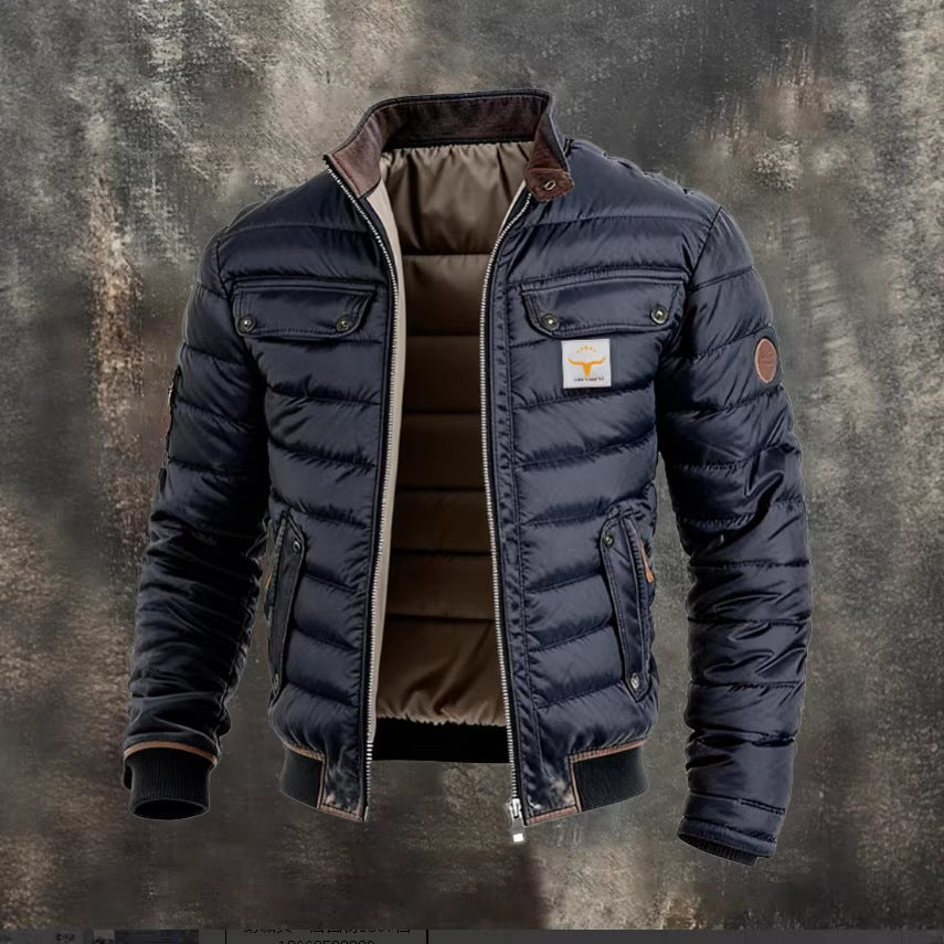 Mens Retro Quilted Patchwork Jacket