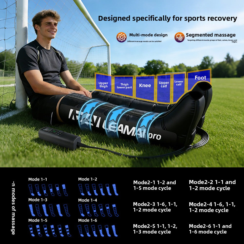 Six-Chamber Air Compression Leg Massager for Recovery and Relaxation