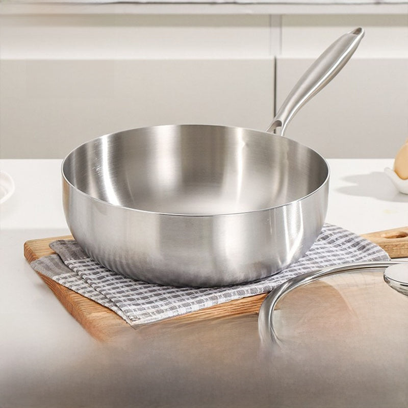 Thickened 304 Stainless Steel Deepened Flat-Bottomed Wok