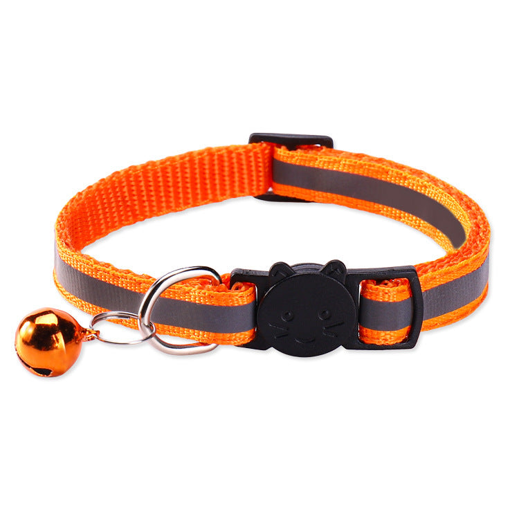 Adjustable Reflective Cat Collar with Safety Release and Bell teemdrop