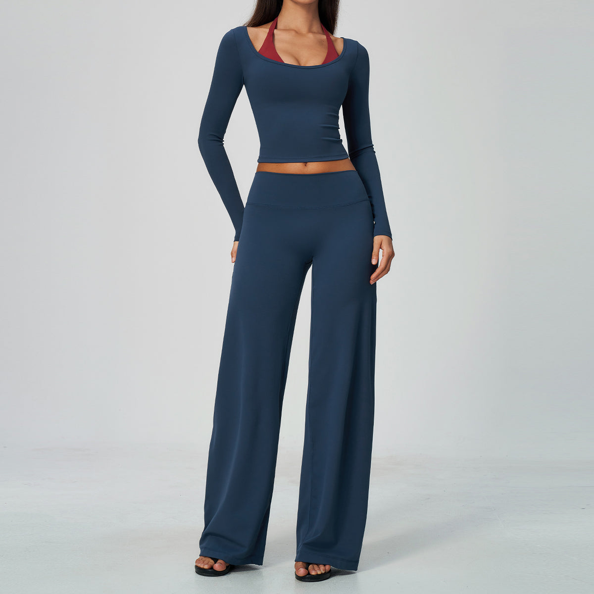Women Colorblock Two Piece Sports Set