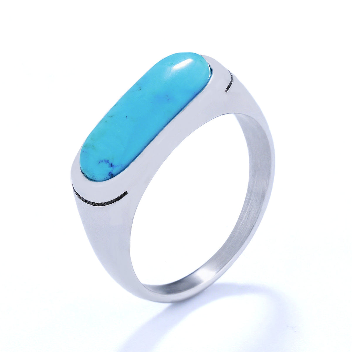 Personalized Natural Stone Engraved Vintage Ring