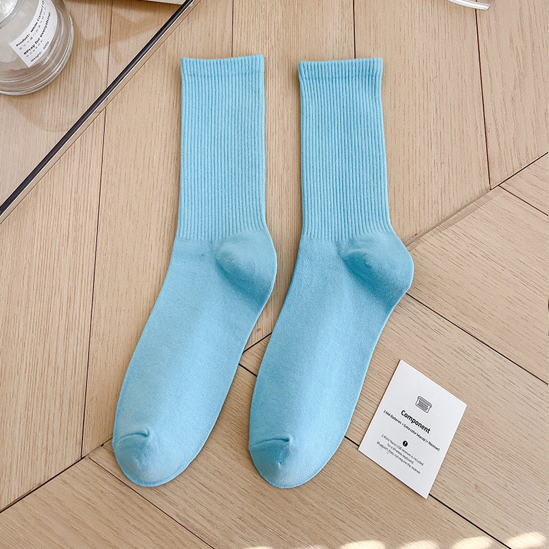 Unisex Combed Cotton Mid-Calf Socks teemdrop