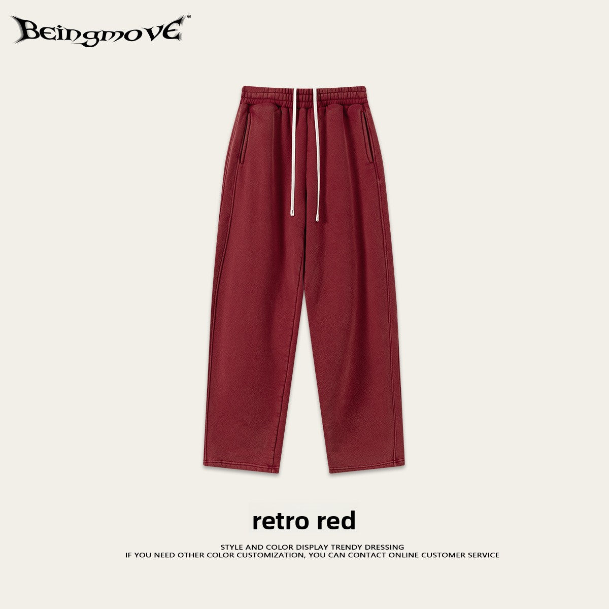 Retro Washed 400g Fleece Lined Curved Cut Straight Leg Sweatpants for Men teemdrop