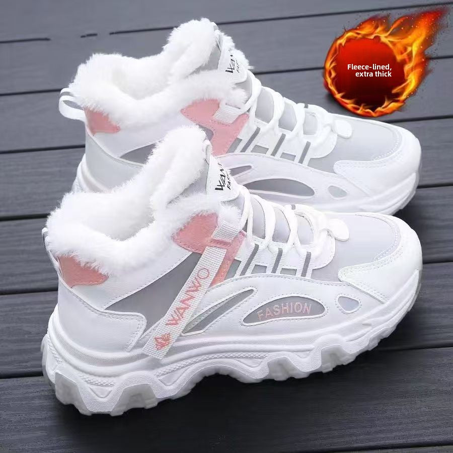 Women's Winter Fleece-Lined Martin Style Snow Boots teemdrop