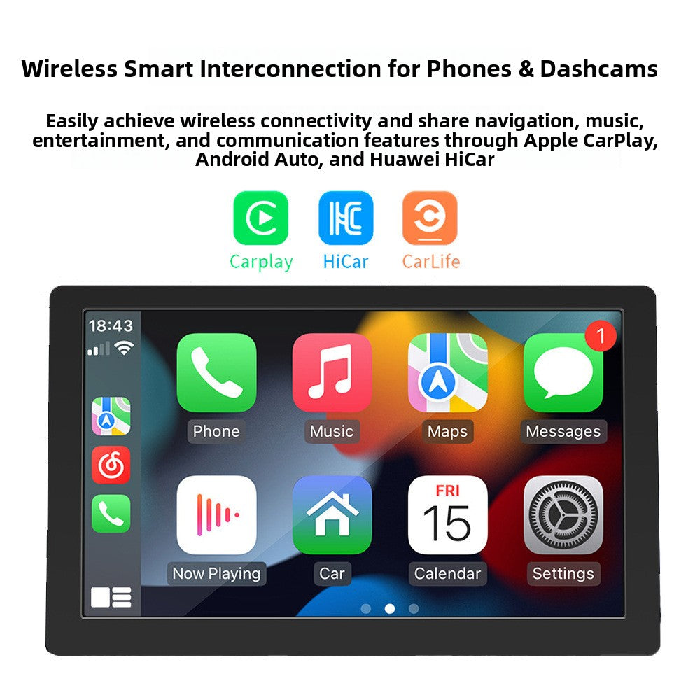 7 inch car radio wired to wireless carplay adapter Dashcam