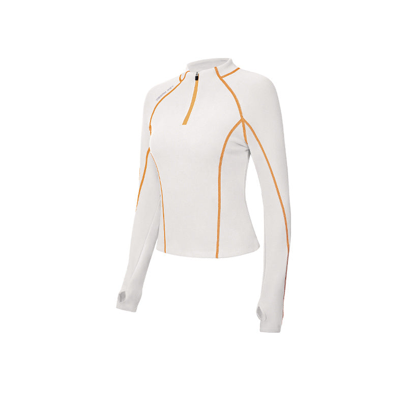 Women's Half-Zip Slim Fit Long Sleeve Yoga Top teemdrop
