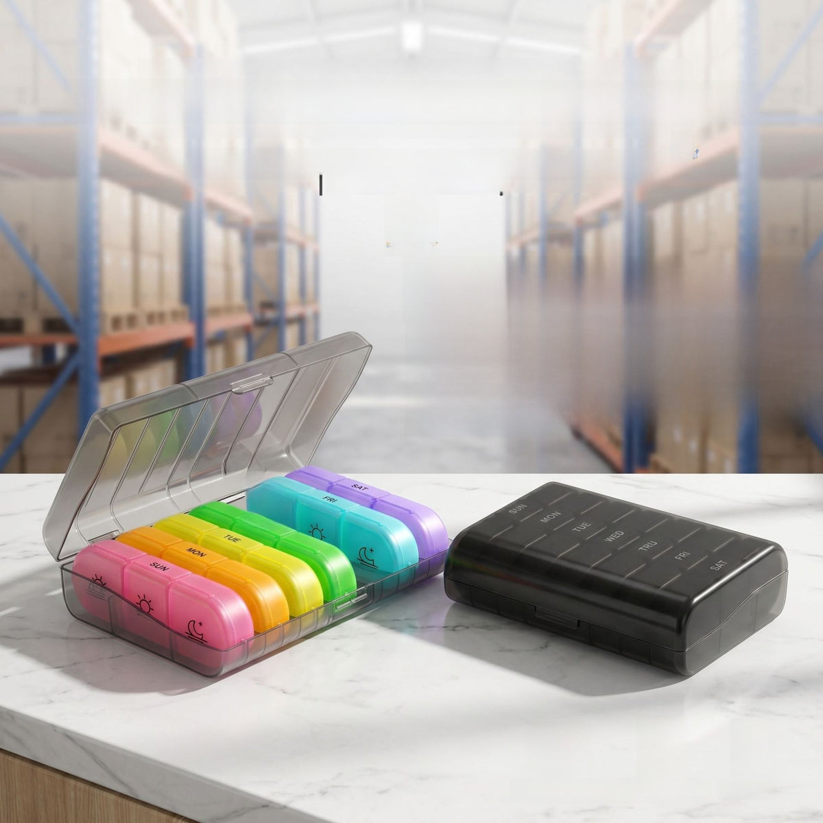 21-piece portable rainbow classification medicine box