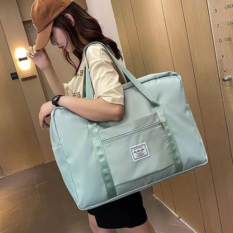 Large Capacity Oxford Cloth Diagonal Travel Satchel with Trolley Sleeve teemdrop