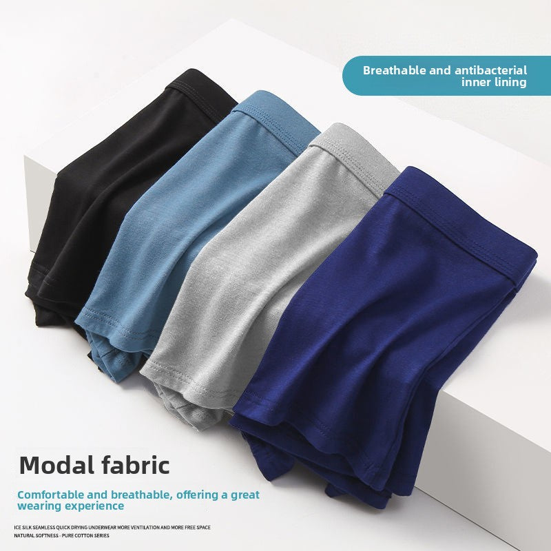 Men's Breathable Modal Mid-Waist Boxer Briefs teemdrop